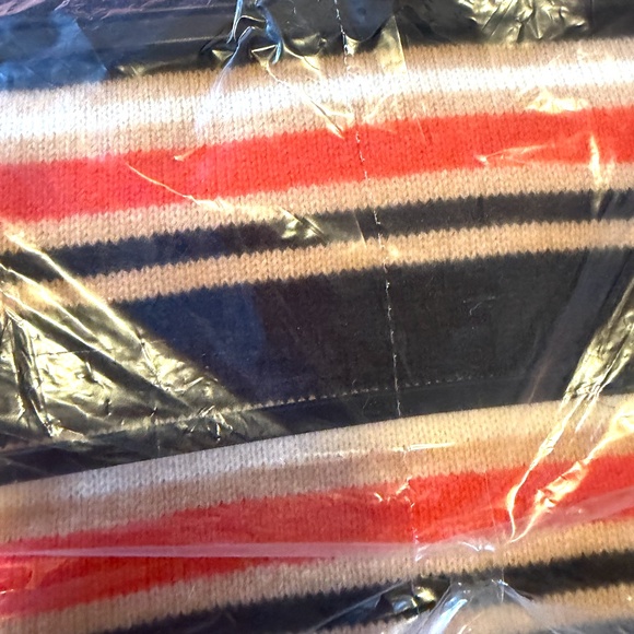 Marni and Uniqlo collab orange and brown striped cashmere stole scarf NWT - Picture 4 of 7